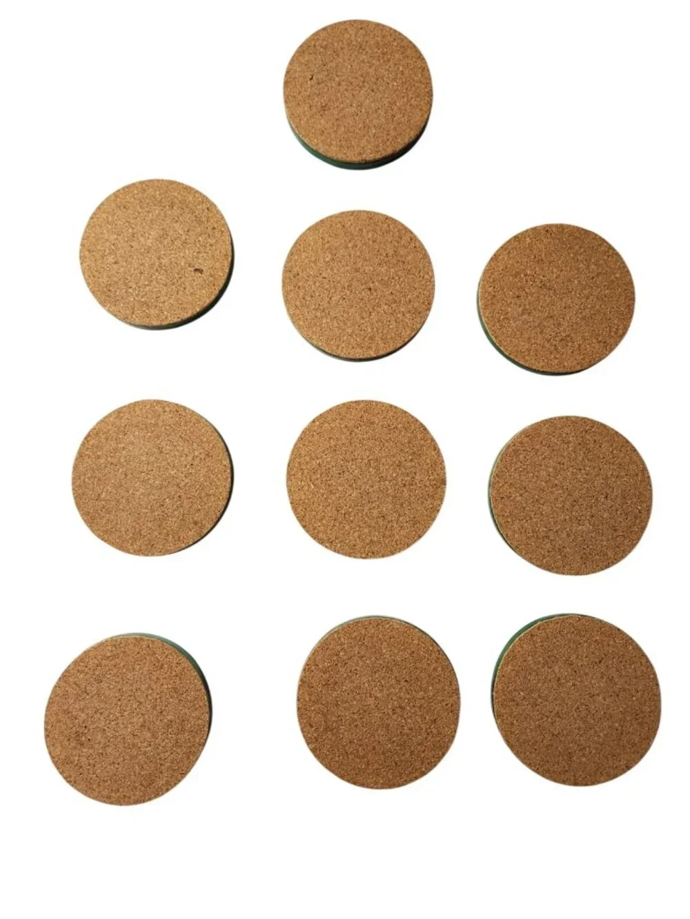 Set Of 10 Green resin & Cork Round Coasters marbled pattern barware drinkware